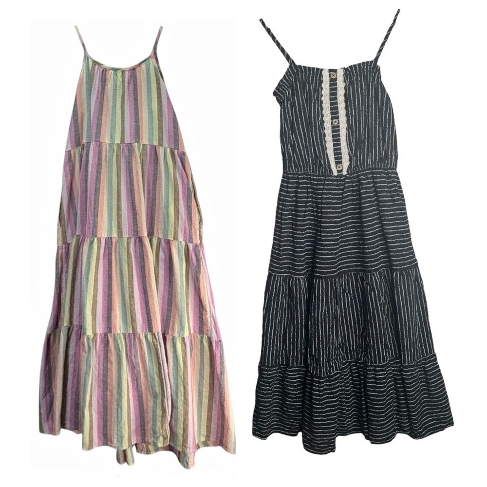 Art Class Cat & Jack Tiered Dresses Girls M 7/8 Summer Boho Cottagecore Bundle/2